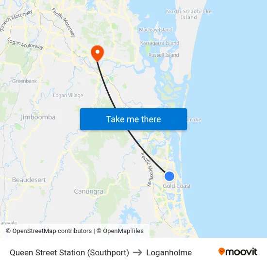 Queen Street Station (Southport) to Loganholme map