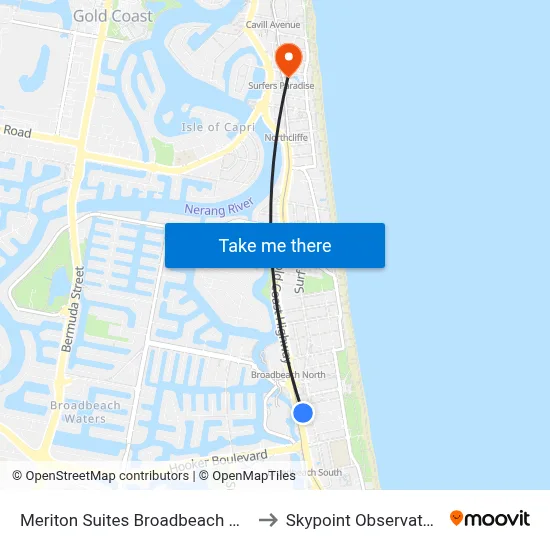 Meriton Suites Broadbeach Gold Coast to Skypoint Observaton Deck map