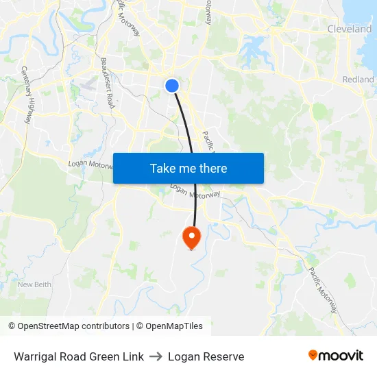 Warrigal Road Green Link to Logan Reserve map