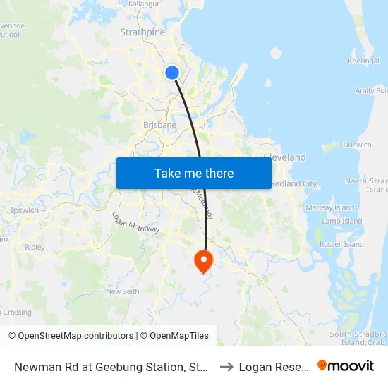 Newman Rd at Geebung Station, Stop 51 to Logan Reserve map