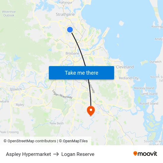 Aspley Hypermarket to Logan Reserve map
