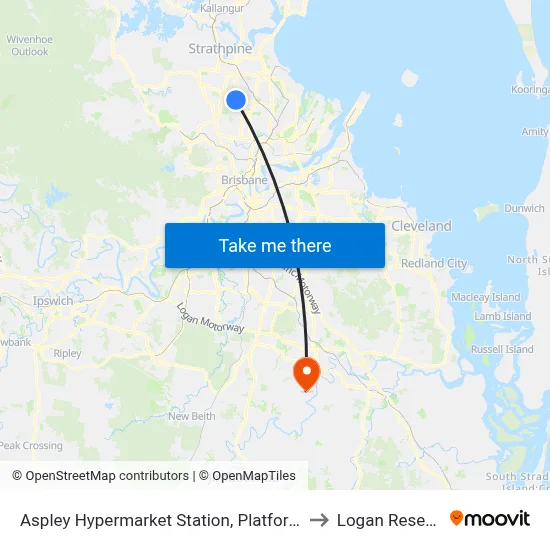 Aspley Hypermarket Station, Platform C to Logan Reserve map