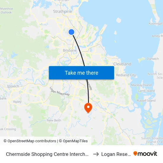 Chermside Shopping Centre Interchange E to Logan Reserve map
