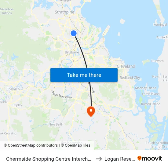 Chermside Shopping Centre Interchange D to Logan Reserve map
