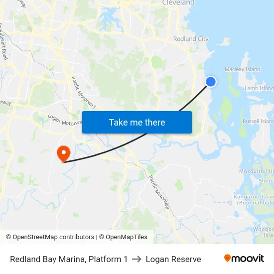 Redland Bay Marina, Platform 1 to Logan Reserve map