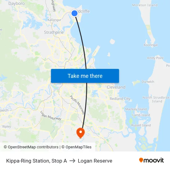 Kippa-Ring Station, Stop A to Logan Reserve map