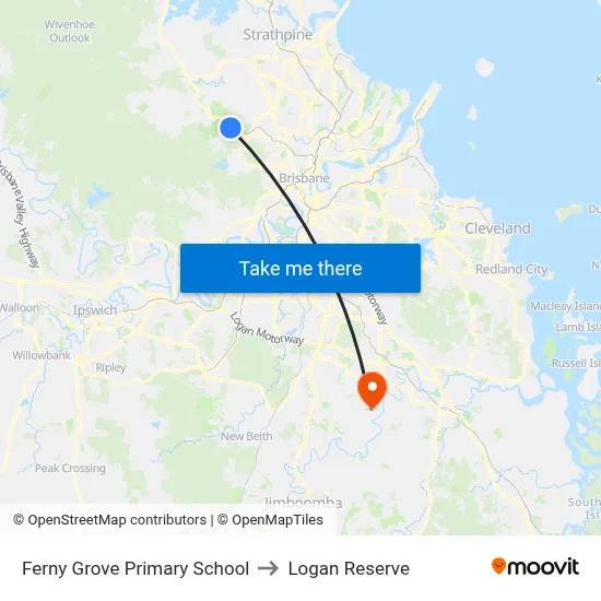 Ferny Grove Primary School to Logan Reserve map