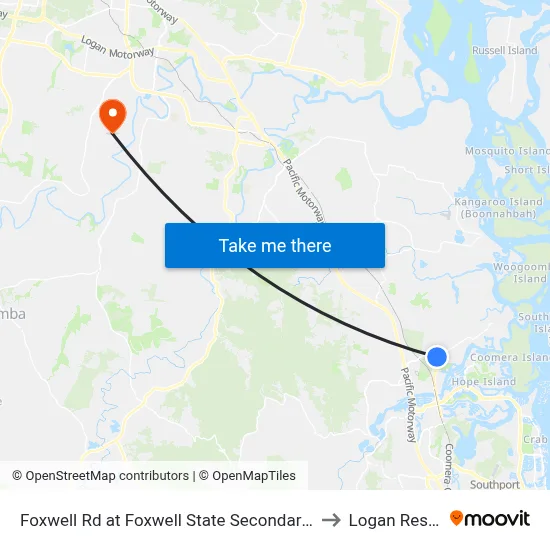 Foxwell Rd at Foxwell State Secondary College to Logan Reserve map
