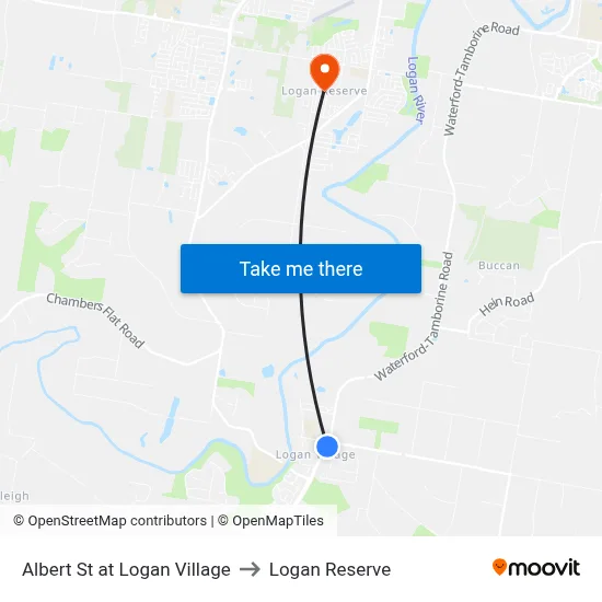 Albert St at Logan Village to Logan Reserve map