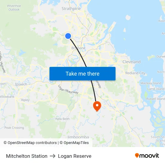 Mitchelton Station to Logan Reserve map