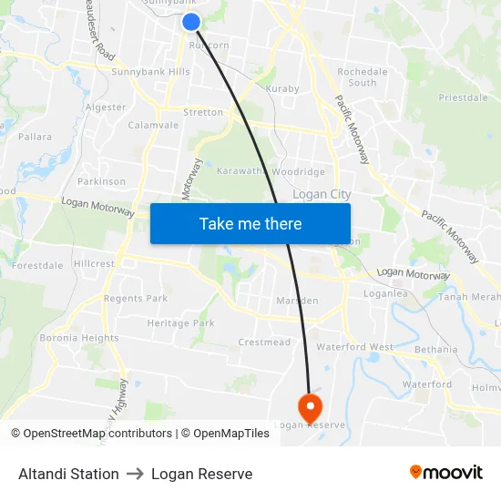 Altandi Station to Logan Reserve map