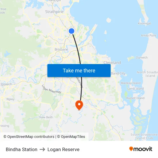 Bindha Station to Logan Reserve map