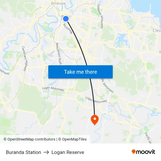 Buranda Station to Logan Reserve map