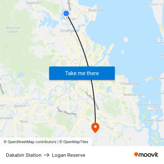 Dakabin Station to Logan Reserve map
