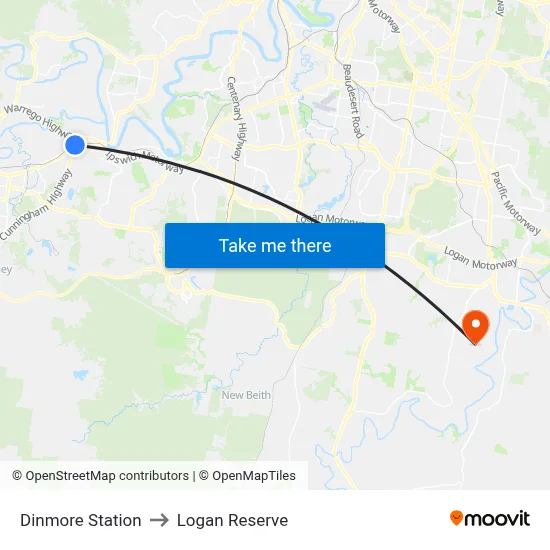 Dinmore Station to Logan Reserve map