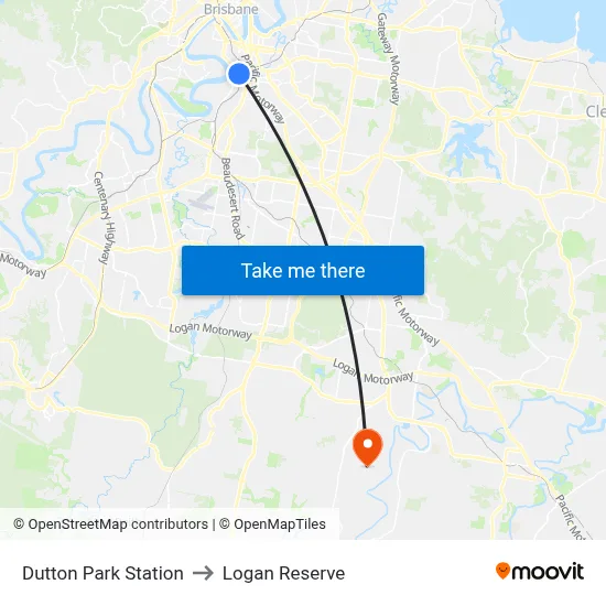 Dutton Park Station to Logan Reserve map