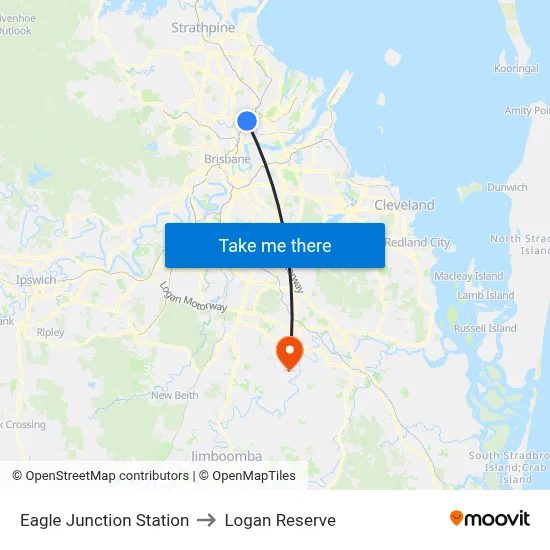 Eagle Junction Station to Logan Reserve map
