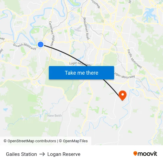 Gailes Station to Logan Reserve map