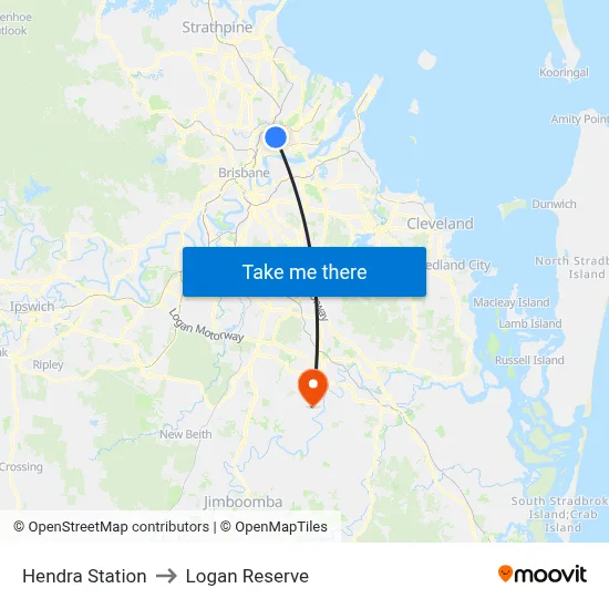 Hendra Station to Logan Reserve map
