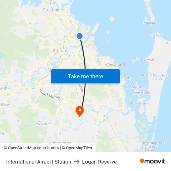 International Airport Station to Logan Reserve map