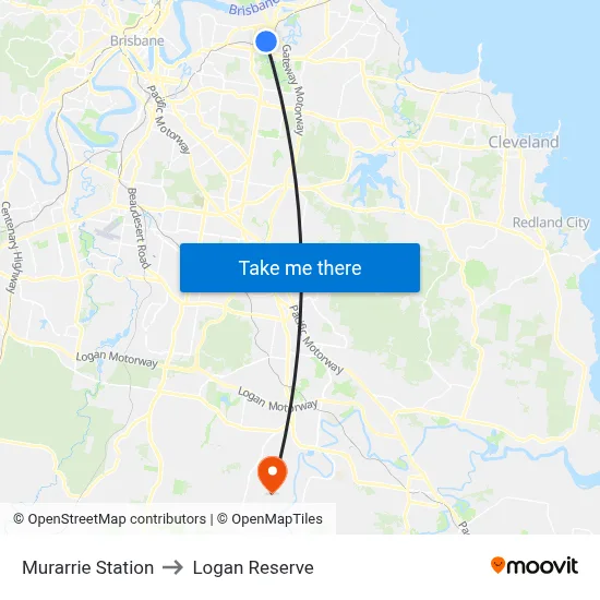 Murarrie Station to Logan Reserve map