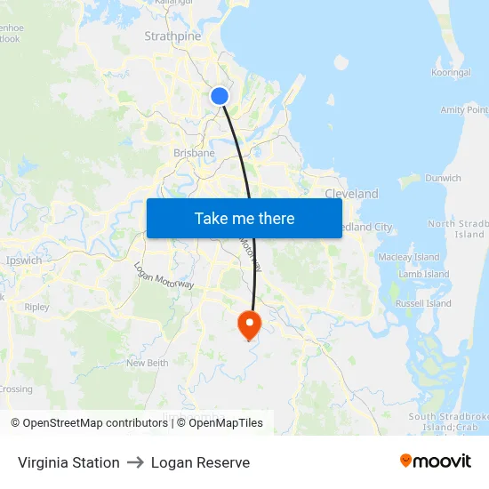 Virginia Station to Logan Reserve map