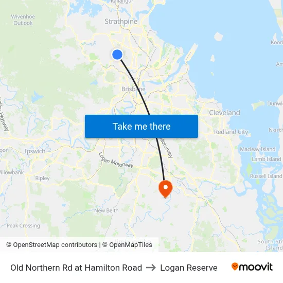 Old Northern Rd at Hamilton Road to Logan Reserve map