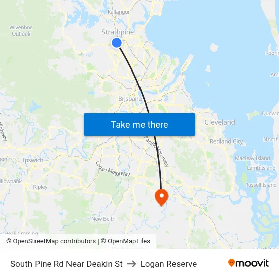 South Pine Rd Near Deakin St to Logan Reserve map