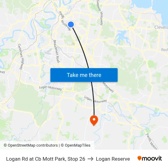 Logan Rd at Cb Mott Park, Stop 26 to Logan Reserve map