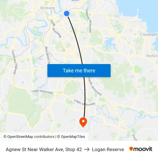 Agnew St Near Walker Ave, Stop 42 to Logan Reserve map