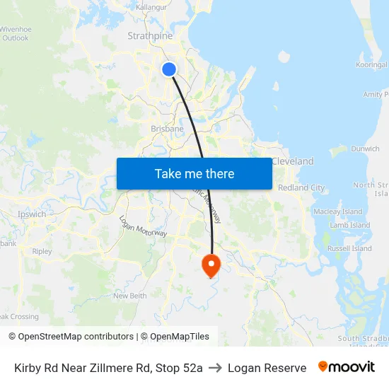 Kirby Rd Near Zillmere Rd, Stop 52a to Logan Reserve map