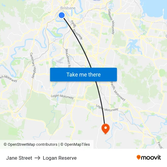 Jane Street to Logan Reserve map