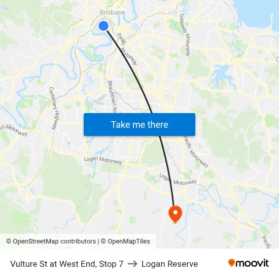 Vulture St at West End, Stop 7 to Logan Reserve map