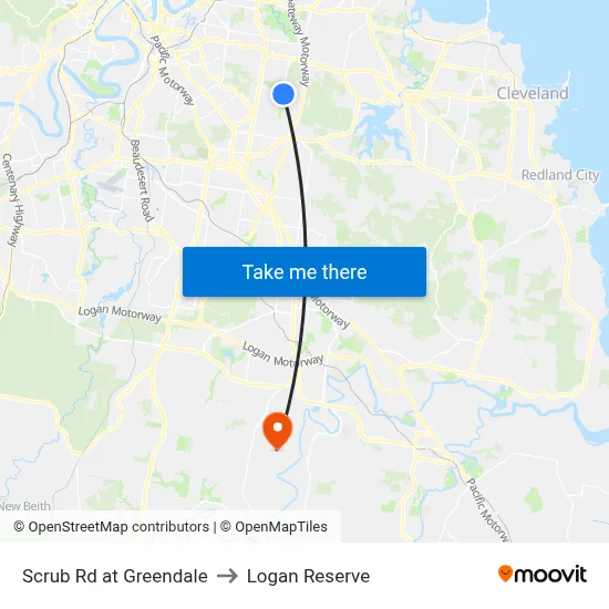 Scrub Rd at Greendale to Logan Reserve map