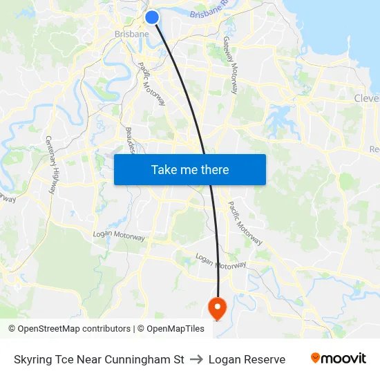 Skyring Tce Near Cunningham St to Logan Reserve map
