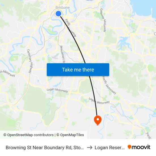 Browning St Near Boundary Rd, Stop 5 to Logan Reserve map