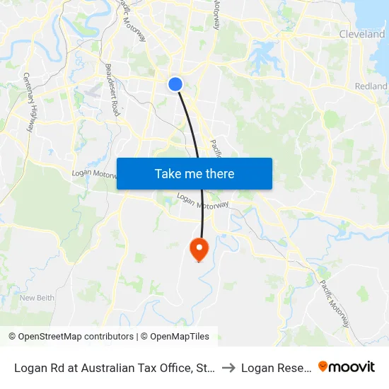 Logan Rd at Australian Tax Office, Stop 80 to Logan Reserve map
