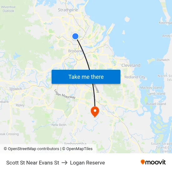 Scott St Near Evans St to Logan Reserve map