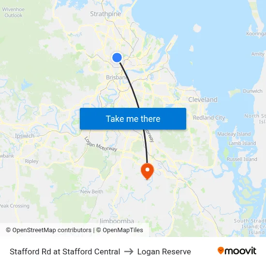Stafford Rd at Stafford Central to Logan Reserve map