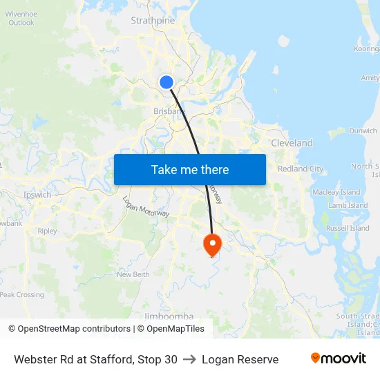 Webster Rd at Stafford, Stop 30 to Logan Reserve map