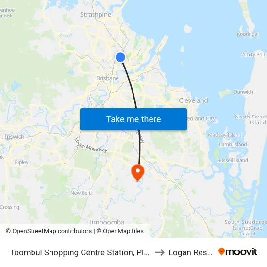 Toombul Shopping Centre Station, Platform A to Logan Reserve map