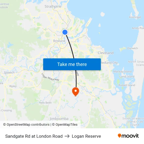 Sandgate Rd at London Road to Logan Reserve map