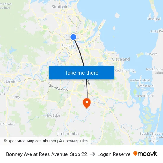 Bonney Ave at Rees Avenue, Stop 22 to Logan Reserve map