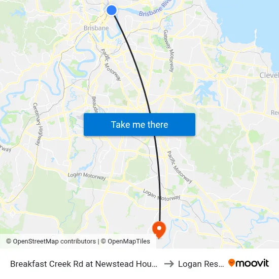 Breakfast Creek Rd at Newstead House, Stop 12 to Logan Reserve map
