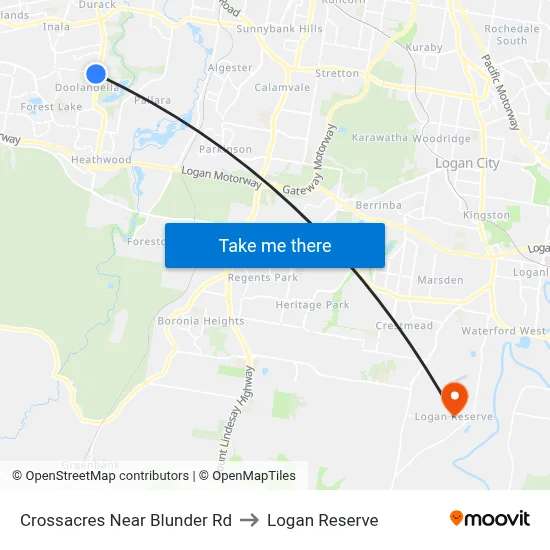 Crossacres Near Blunder Rd to Logan Reserve map