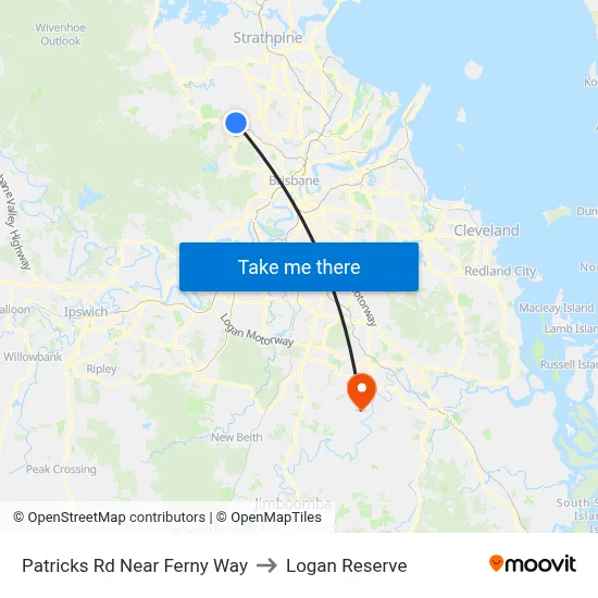 Patricks Rd Near Ferny Way to Logan Reserve map