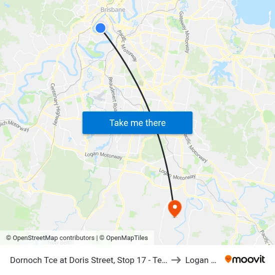 Dornoch Tce at Doris Street, Stop 17 - Temp Closure From 13 July to Logan Reserve map