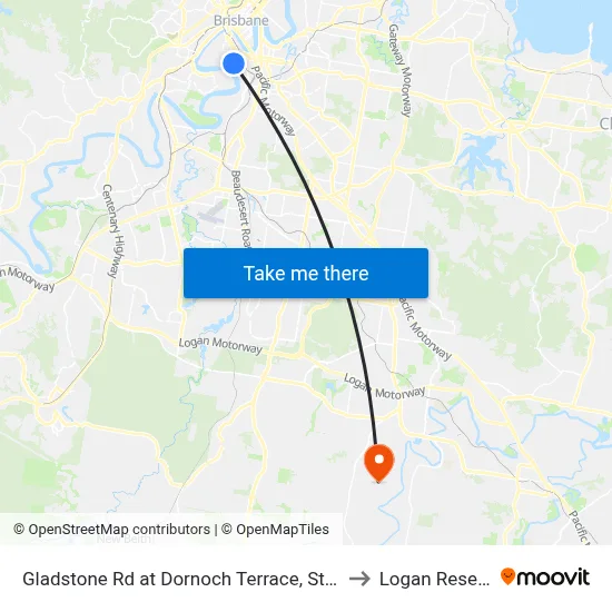 Gladstone Rd at Dornoch Terrace, Stop 11 to Logan Reserve map