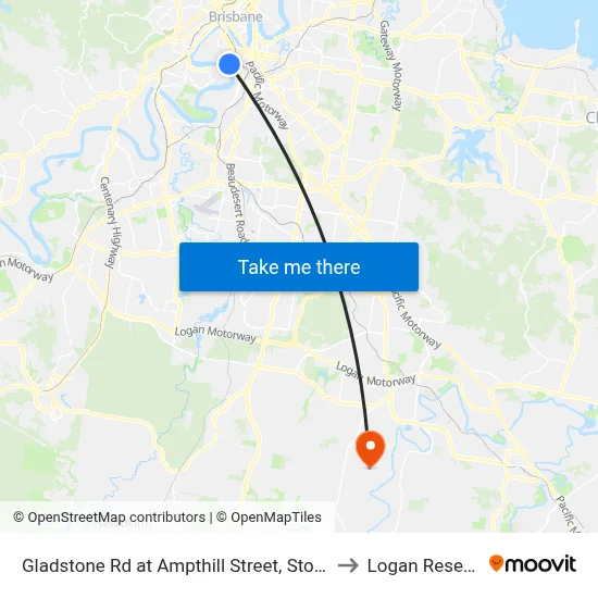 Gladstone Rd at Ampthill Street, Stop 13 to Logan Reserve map