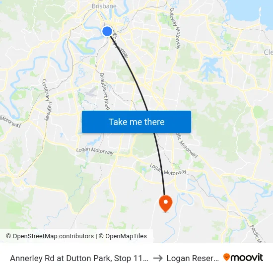 Annerley Rd at Dutton Park, Stop 11/17 to Logan Reserve map